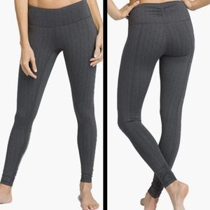 Prana Misty Black Bodhi Ruched hem Mid-Rise Leggings